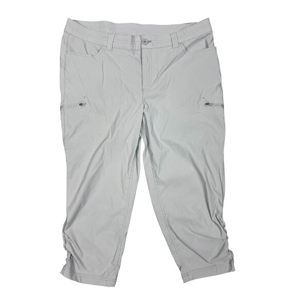 Eddie Bauer Guide Pro Capri Pants Womens 18W Gray Outdoor Water Repellant - Picture 1 of 7